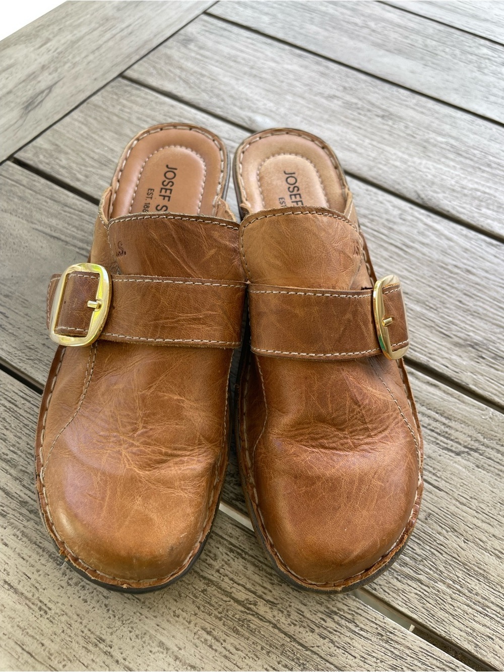 Josef Seibel Lily 10 Tan Brown Leather Slip-On Clog Womens Size
8.5 US 40 EU